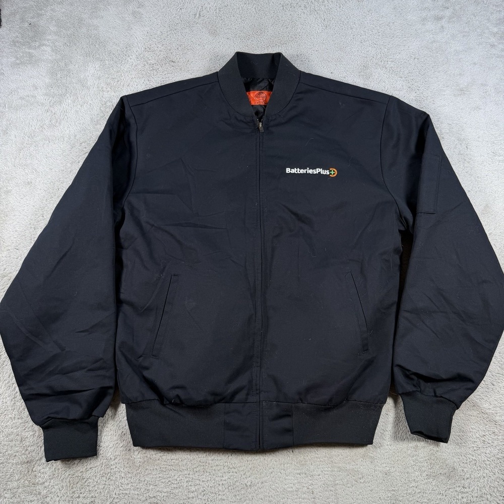 Vintage Red Kap Jacket Mens Medium Black Mechanic Work Full Zip Quilted Lined